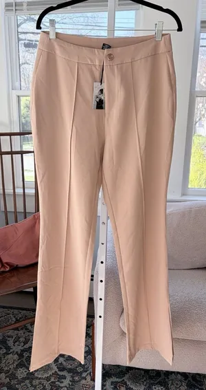 Sincerely Jules Caramel Tan Pintuck Dress Pants Size L NWT thumbnail 1