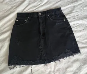 Quinn black denim distressed mini Jean skirt 28 thumbnail 15