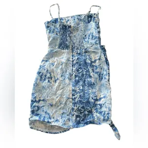 Reformation Marseilles Linen Tie Dye Wrap Mini Dress Size 0 thumbnail 2