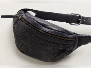 Free People Ana Adorned Sling Bag Black $98 NWT thumbnail 2