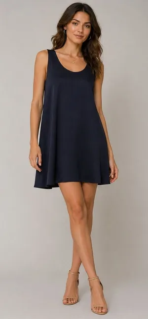 Alice + Olivia Silk Mini Dress‎ Navy Blue - Size Small Petite thumbnail 1