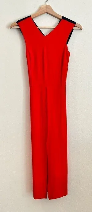 Red Rag & Bone Avant Garde Sleeveless Sheath Midi Dress Black Cross Back 0 XS thumbnail 1