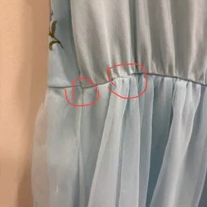 VTG 60s Heiress Light Blue Floral Embroidered Mesh Overlay Nightgown Dress XS thumbnail 7