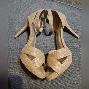 Gold Lavish heels measurements are pictured. thumbnail 4