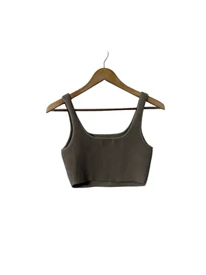 ARITZIA Babaton Taupe Ribbed Contour Square Neck Tank Top thumbnail 3