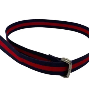 Vintage Ralph Lauren Polo Women's Red/Blue Stripe Double D Ring Preppy Belt thumbnail 2