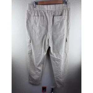 GAP Cargo Pants Womens Large Khaki Tan Elastic Waist Cotton Lyocell‎ Minimalist thumbnail 3