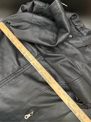 Vintage HARLEY DAVIDSON Black Leather Ruched Motorcycle Jacket Women’s Size L thumbnail 14
