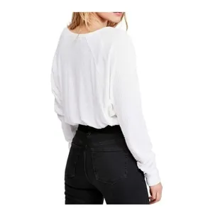 Free People Santa Clara‎ Thermal Top Alabaster White Sz XS thumbnail 2
