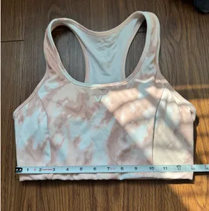 RVCA Sports Bra Womens Medium Pink Tie Dye Racerback Mesh Breathable thumbnail 4