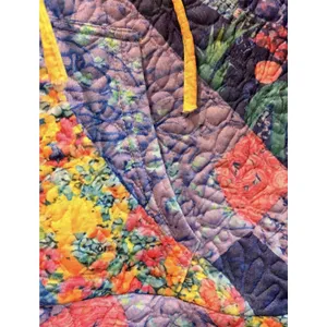 Women’s Sunshine Multicolor Quilted Patchwork Pullover Hoodie Boho Sun Ray XL thumbnail 7