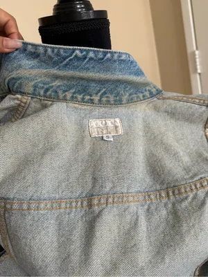 Vintage Kory Intl Blue Denim Vest Small Cropped Zip Front Y2K Grunge Made in USA thumbnail 9