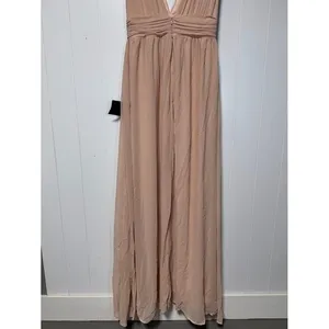 Lulus Heavenly Hues Blush Pink‎ Pleated V Neck Maxi Dress Formal Event Size S thumbnail 9