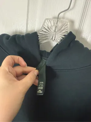 Skims Cotton Fleece Blend Classic Hoodie Dark Green XXS thumbnail 4