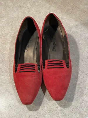 Garolini red suede kitten heels Size 10 thumbnail 1