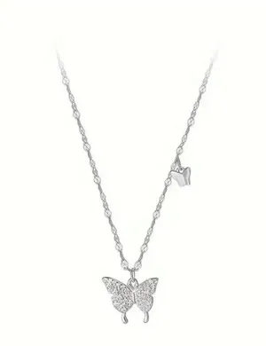 Silver Butterfly Necklace thumbnail 2