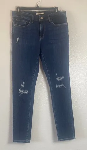 Levi's Blue Skinny Jeans‎ with Distressed Details thumbnail 1