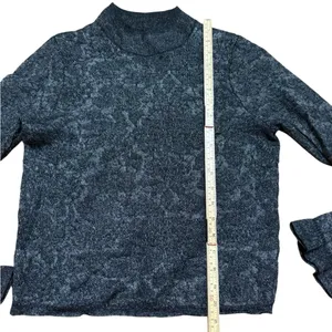 by Anthropologie Hanna Lace Merino Wool Mock‎ Neck Sweater Sz M Black Sheer thumbnail 8