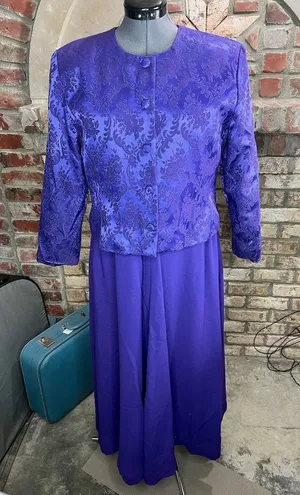 dress blazer formal purple 1970s floral thumbnail 1