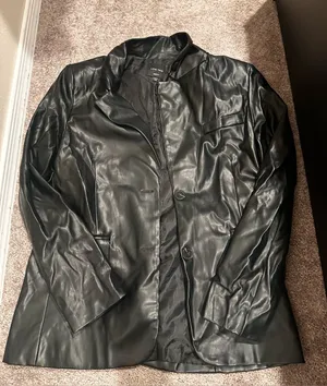 Love Tree Black Leather Blazer Jacket Size Medium 0605 thumbnail 1
