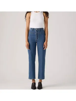 New Levi's Premium 28x27 Ribcage Western Yoke Women's Jeans Valley View Stone thumbnail 5