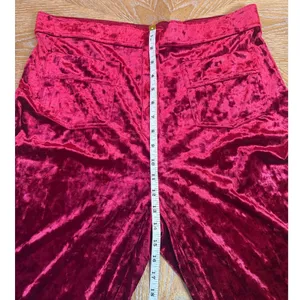 Halara NWT High Waisted Button Straight Leg Casual Pants Velvet Burgundy Size XL thumbnail 8