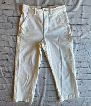 Everlane Cropped Straight Short White Denim Jeans Pants Size 4 Clean Girl Preppy thumbnail 1