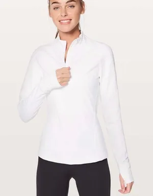 Lululemon‎ Toasty Tech 1/2 Zip Women 2 White Quilted Pullover Running Jacket thumbnail 1