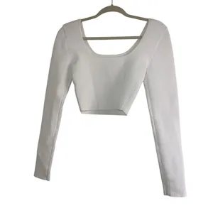 Aritzia ✨Babaton Sculpt Knit Scoopneck White Longsleeve Sz Small Top✨ thumbnail 8
