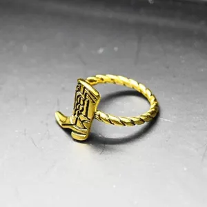 Gold Cowboy Boot Ring thumbnail 4
