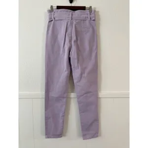 Sézane Paperbag Waist Belted Organic Cotton Tapered Pants Lilac FR34 US2 NWT thumbnail 2