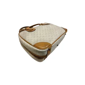 GUCCI Cream GG Monogram Micro Supreme Top Handle Vtg Bag|COA thumbnail 6