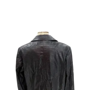 NA-KD Black Faux Croc Oversized Blazer Jacket Reptile‎ Texture EU 36 US 6 thumbnail 9