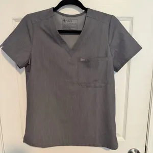 Figs The Technical Collection Catarina One Pocket Gray Scrub Top XS Medical Surg thumbnail 1