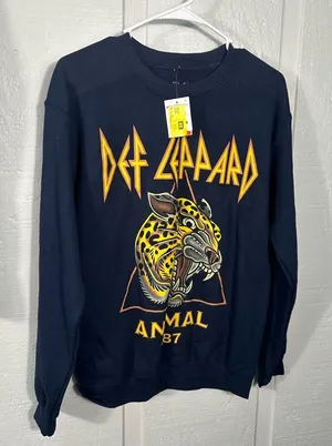 Def Leppard Animal 1987 Navy Sweatshirt Size Small NWOT thumbnail 1