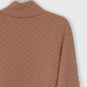 J. Crew Womens Quilted‎ Mock neck Pullover Top Size S Tan Long Sleeve Capsule thumbnail 9