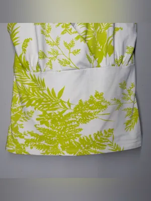 Liz Claiborne Y2K Tropical Halter Top Lime Green White Resort Coquette Vacation‎ thumbnail 4
