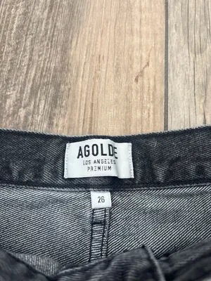 AGOLDE black denim jean shorts thumbnail 3