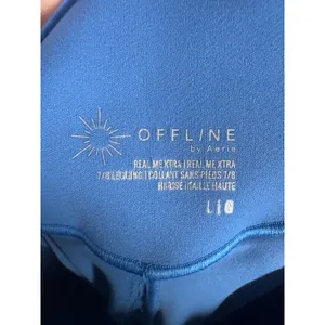 OFFLINE by Aerie Real Me Xtra 7/8 Legging Women L Blue Athleisure workout thumbnail 6