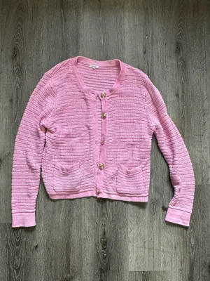 JODIFL Pink Ribbed Knit Button-Front Cardigan thumbnail 3