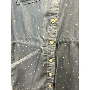 Thread & Supply Blue‎ Tencel Star Print Button Down Shirt Dress Small D4287TCTJ thumbnail 4