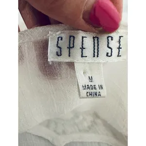 Spense White Gauzy‎ Tunic Top Size M Flowy Asymmetric Beachy Boho CoverUp Resort thumbnail 7