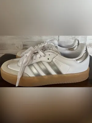 Adidas Samba Sneakers - White & Silver Women’s size 10. NWT thumbnail 5