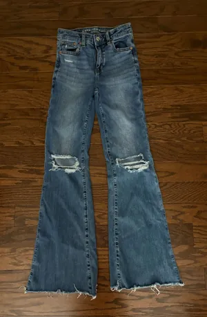 American Eagle Outfitters Super High-Rise Flare Jeans thumbnail 1