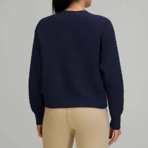 Lululemon 6 Texture Play Crewneck Cashmere Blend Sweater in Night Sea Blue thumbnail 2