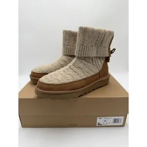 Women's UGG Classic Mini Cabelle Chestnut Suede/Knit Boot Sz 7 New In Box thumbnail 2