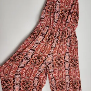 Purple Snow Wide Leg Jumpsuit Bohemian Ethnic Print Palazzo Spaghetti Straps M thumbnail 13