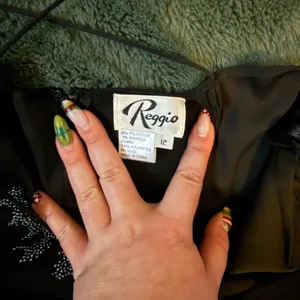 Vintage black prom maxi dress with beading thumbnail 5