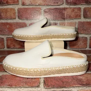 Pre-Owned Dr Scholl's Sunnie Mules Leather White Beige Breathable Size 7M Women thumbnail 5