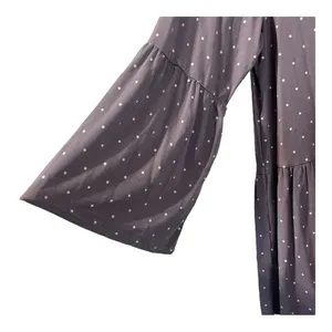 Matilda Jane Perfect in Purple Polka‎ Dot Peplum Bell Sleeve Top Size Medium thumbnail 5